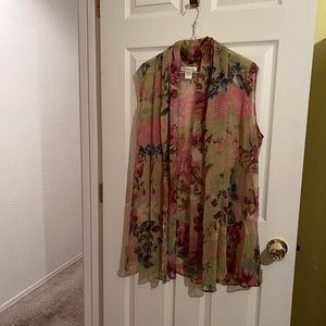 Shear multicolored cover to wear over for an assessory. 31 inches from the tag.